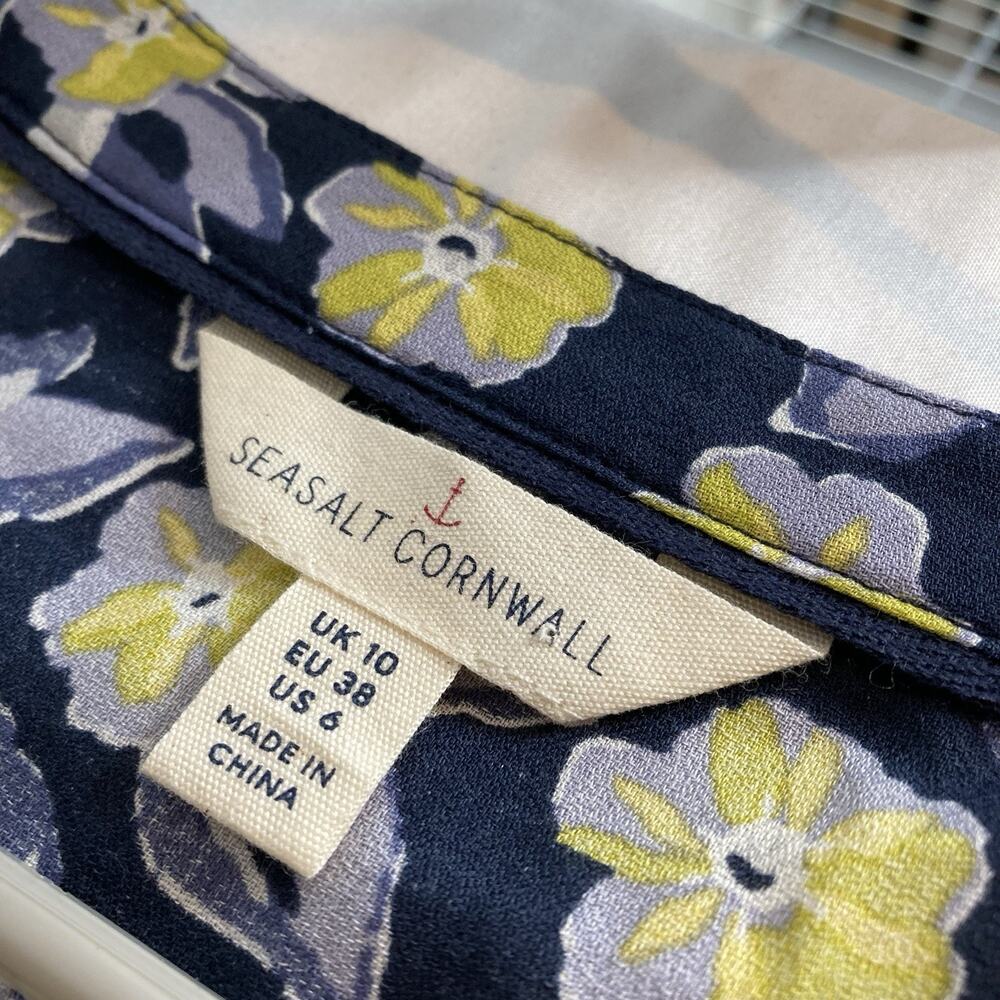 Seasalt Cornwall Women's Floral Colarossi Tiered Tunic Primrose Blouse Size‎ 6 - Picture 6 of 12